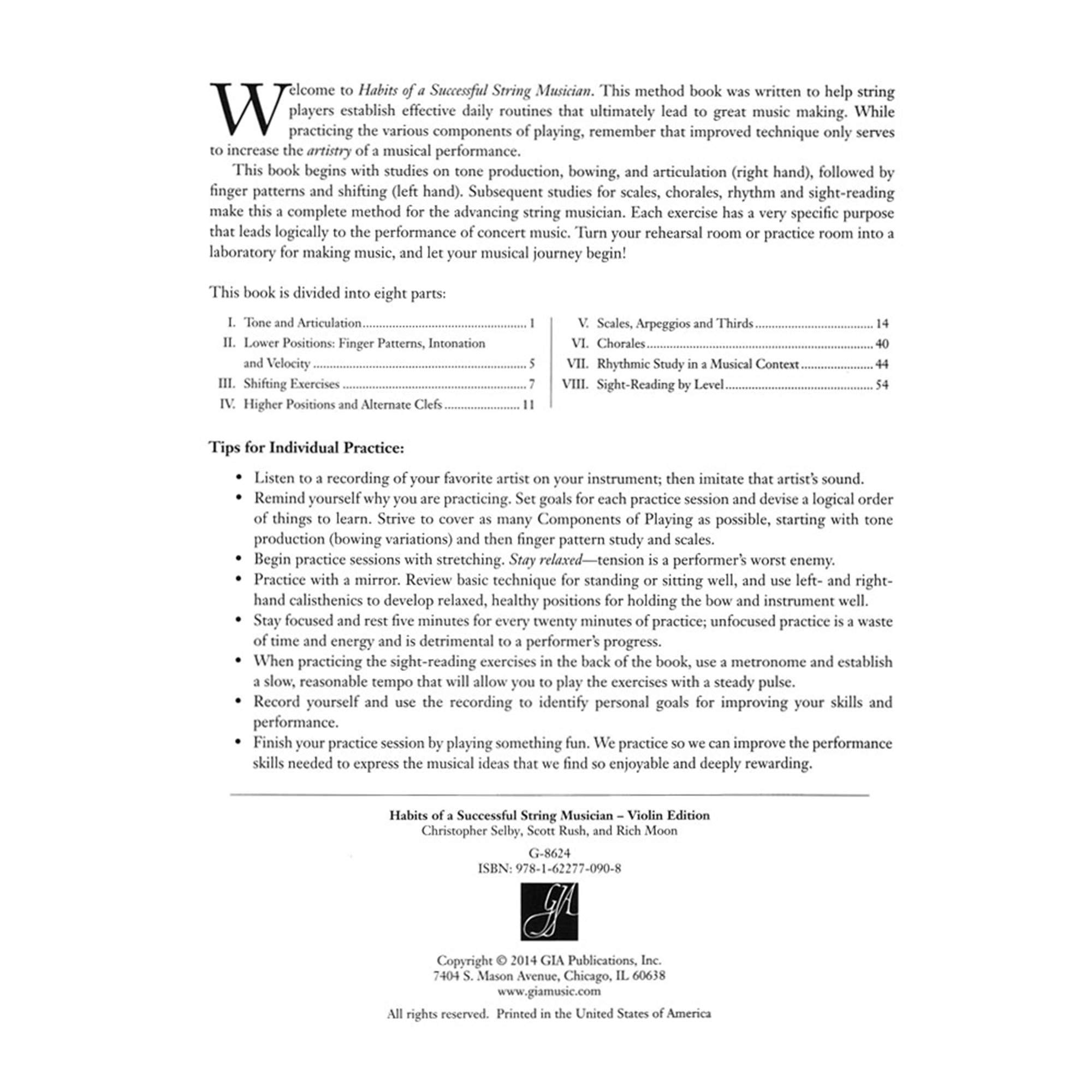 Habits of a Successful String Musician - Violin Book for Students & Teachers | Essential Violin Techniques & Exercises for Practice, Performances & Orchestra