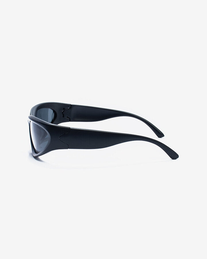SSS Realism Auron Y2K Sunglasses - Black Retro Square Frame UV Protection for Women & Men | Perfect for Streetwear, Beach, and Outdoor Fashion