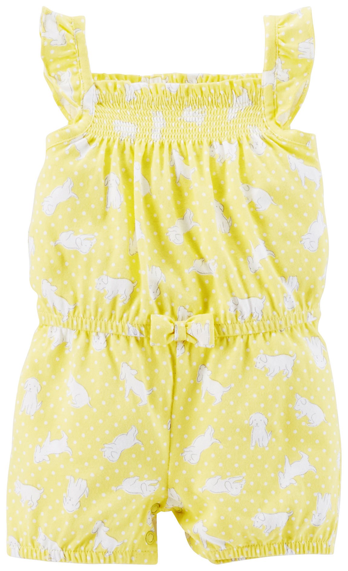 Carters Baby Girls Puppy Dot Romper - Soft Cotton Jumpsuit for Infants & Toddlers | Perfect for Playtime, Daycare & Family Outings