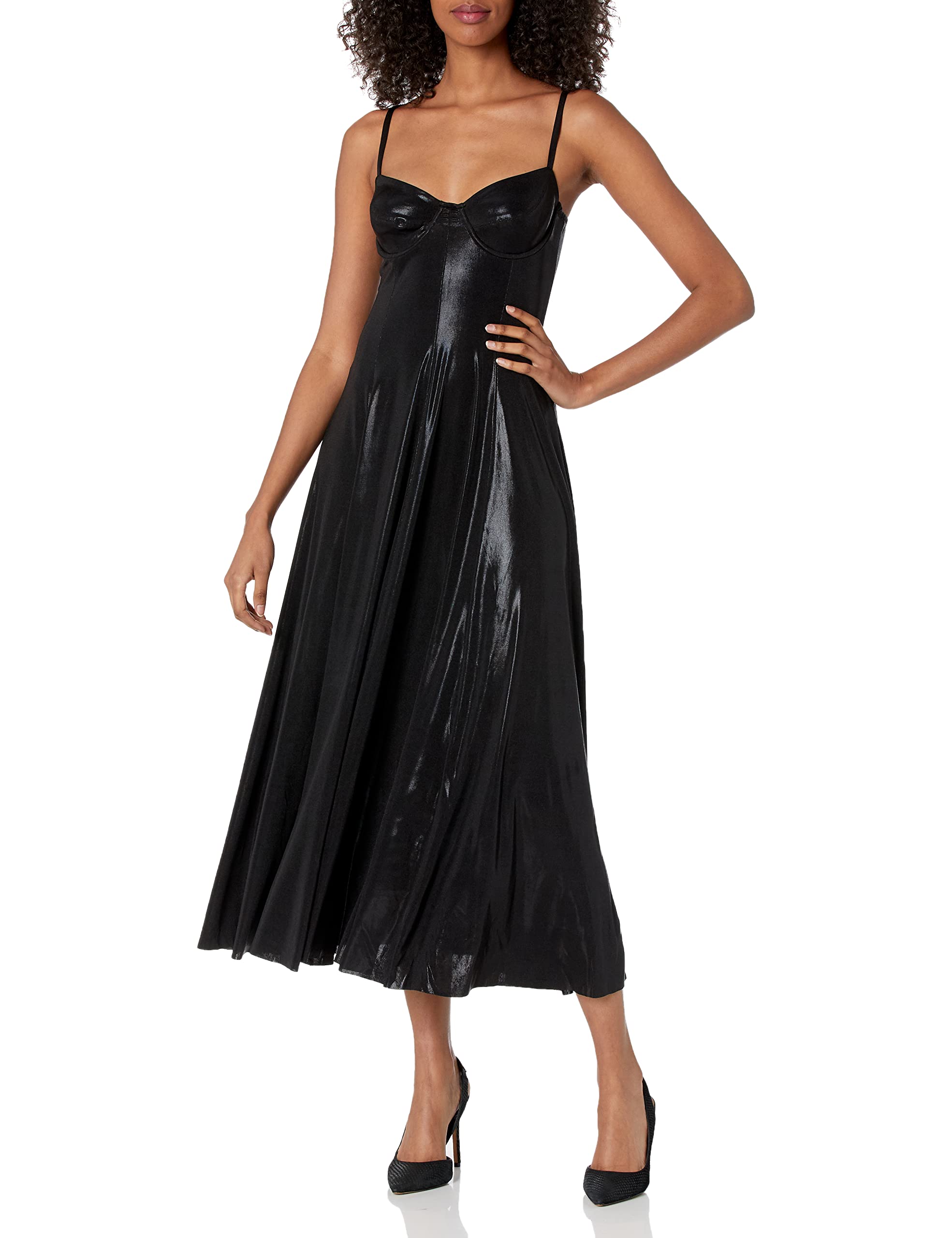 Norma Kamali Women's Underwire Midcalf Dress - Sexy Bodycon Midi Dress for Night Out, Party & Special Occasions