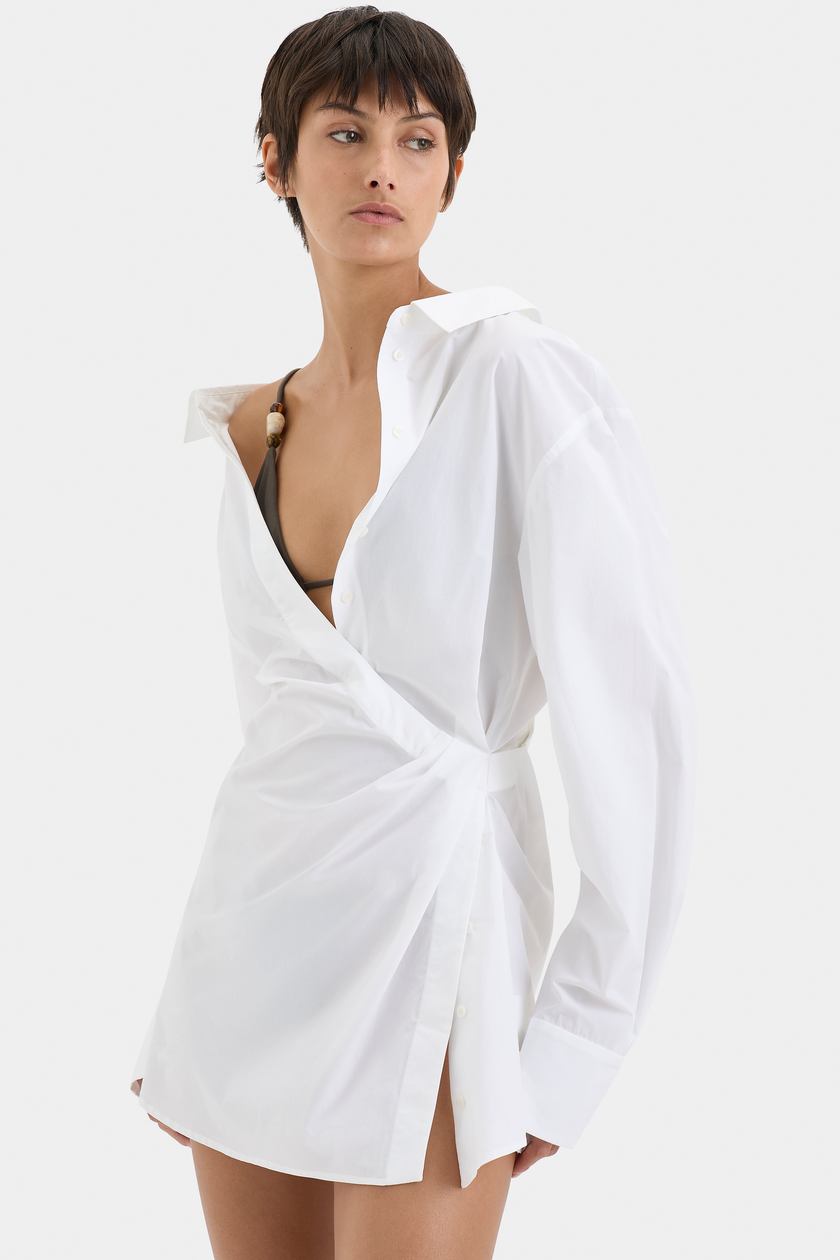 Zaria Women's Casual Shirt Dress - Long Sleeve Button Down Tunic Top with Pockets | Perfect for Office, Travel & Everyday Wear