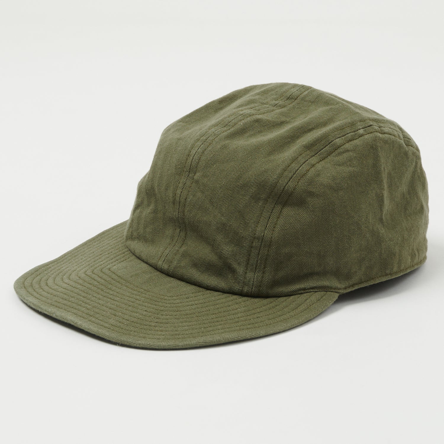 Buzz Rickson's U.S. Navy Civilian Model Herringbone Cap - Olive Green Military Style Hat for Men & Women | Vintage Inspired Outdoor, Casual & Work Wear Accessory
