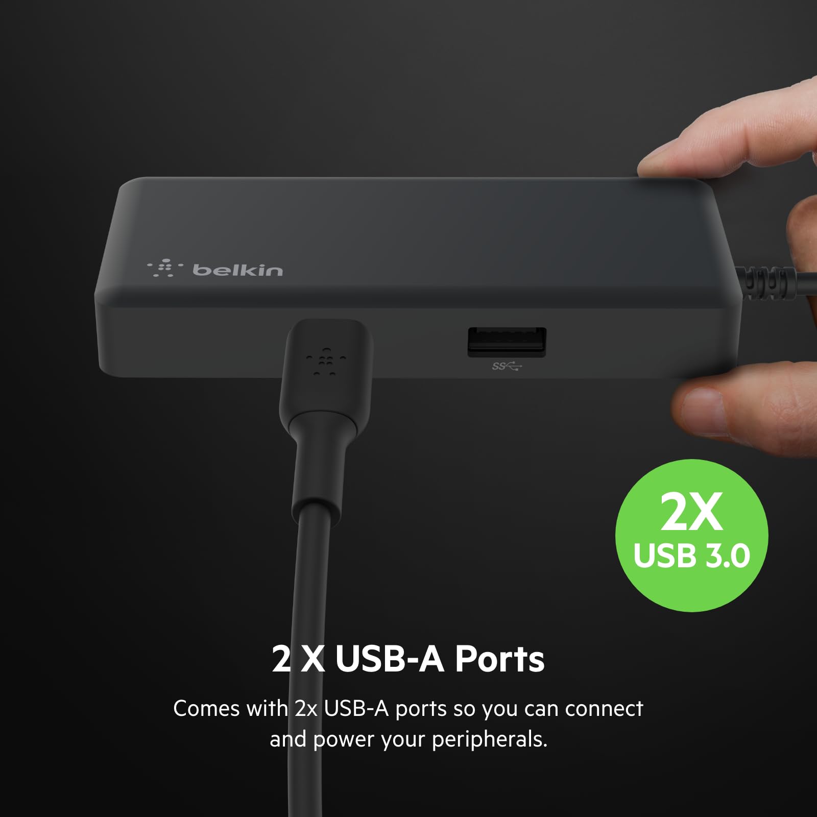 Belkin 5-in-1 USB-C Hub with Ethernet & 4K HDMI - 2 USB-A Ports, 1 USB-C Port - Compatible with MacBook, Chromebook, Laptops - Perfect for Home Office, Remote Work & Video Conferencing