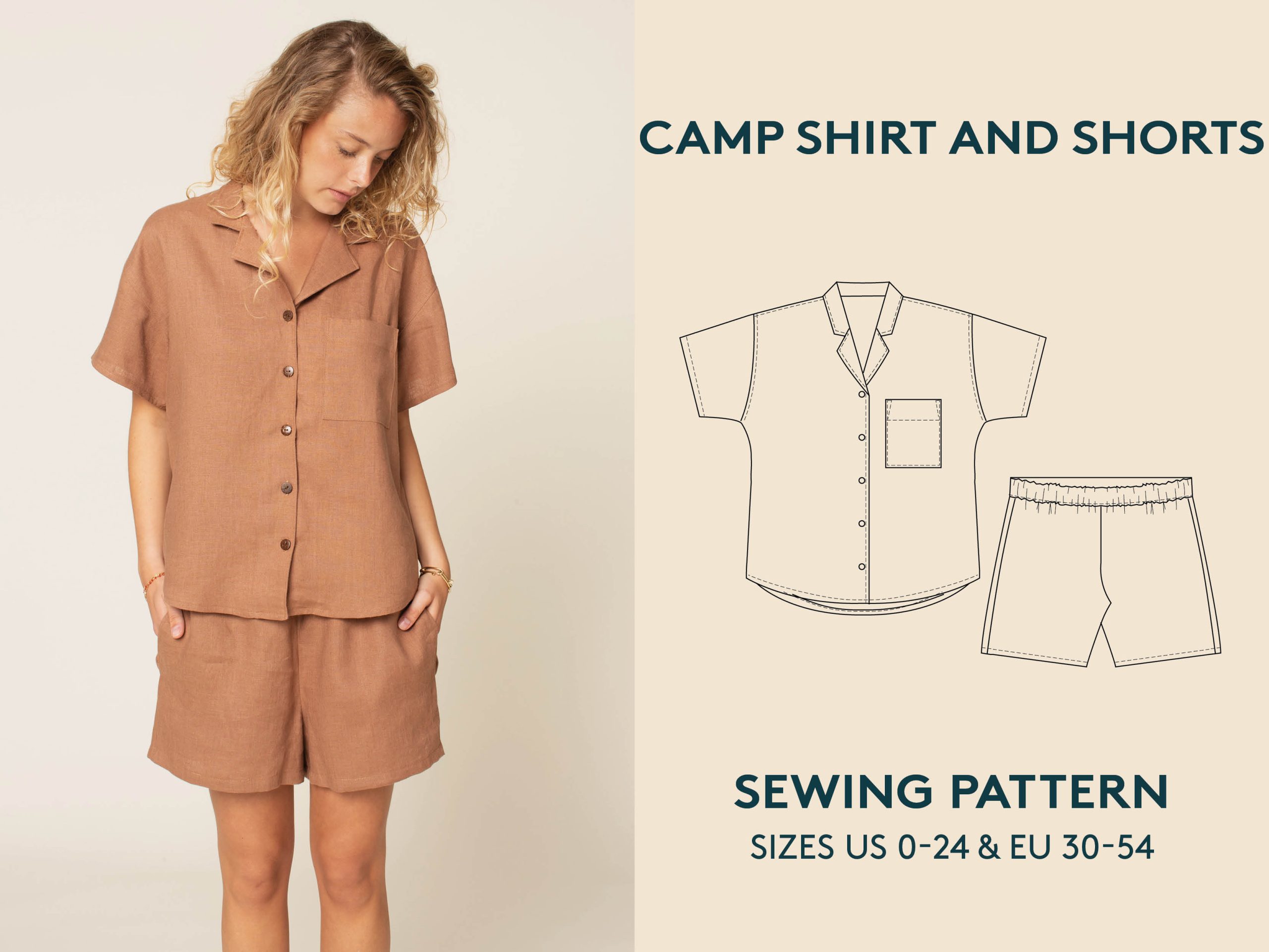 Wardrobe By Me Men's Camp Shirt & Shorts Set - Casual Summer Outfit for Beach, Vacation, and Outdoor Activities