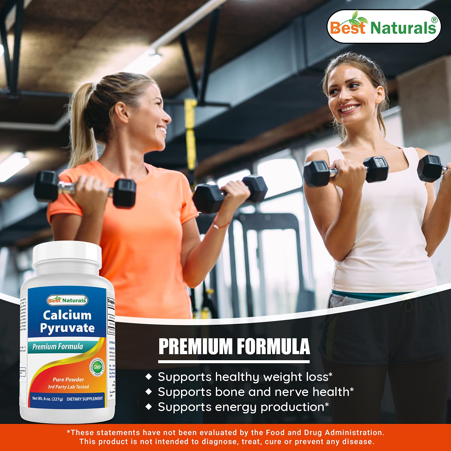Best Naturals Calcium Pyruvate Powder 8oz (Pack of 3) - Premium Weight Management & Energy Supplement for Fitness, Keto Diet & Healthy Lifestyle