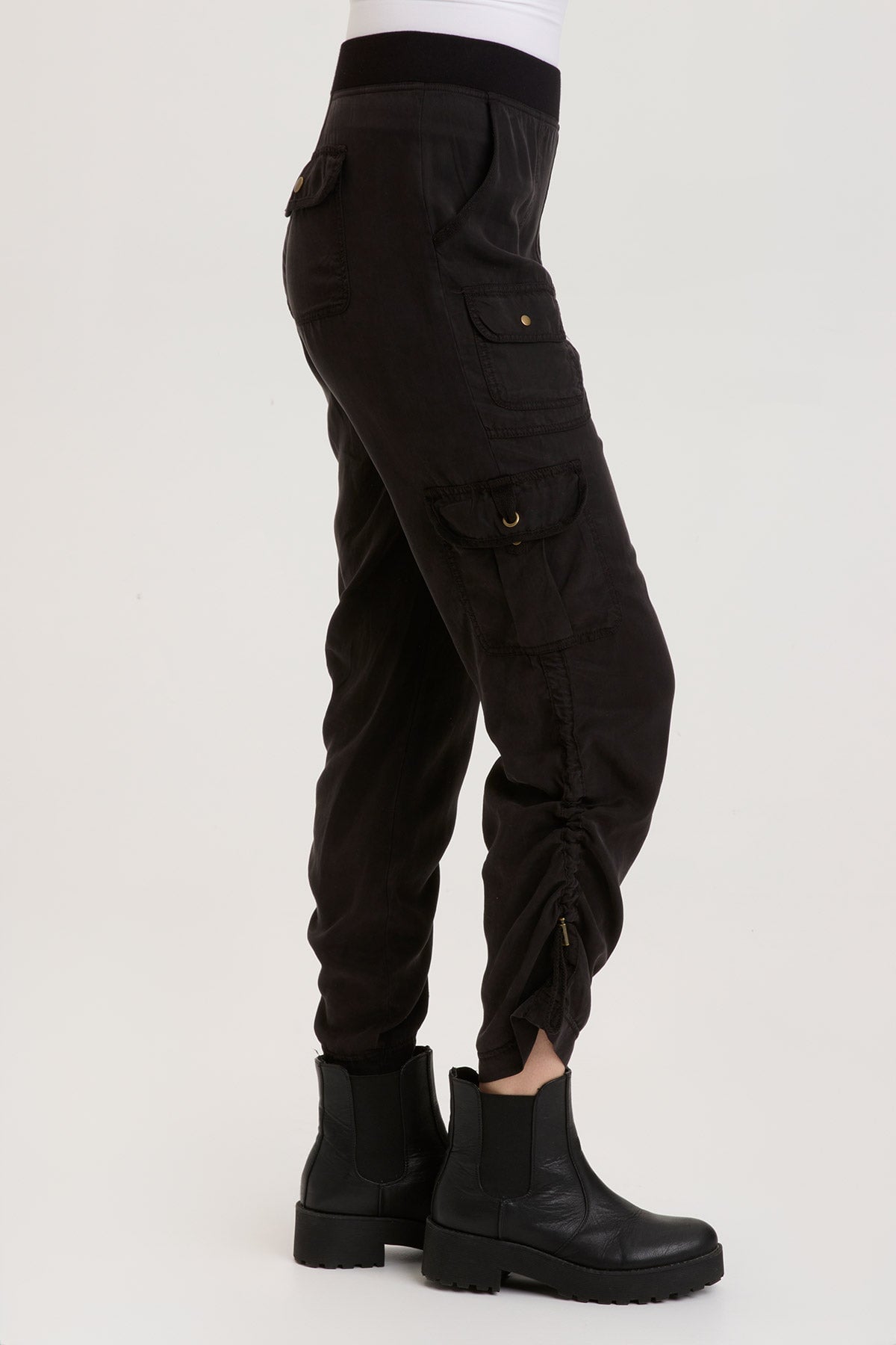 Sonova Women's Stretch High-Waisted Black Pants - Comfortable Slim Fit Trousers for Work, Office & Casual Wear