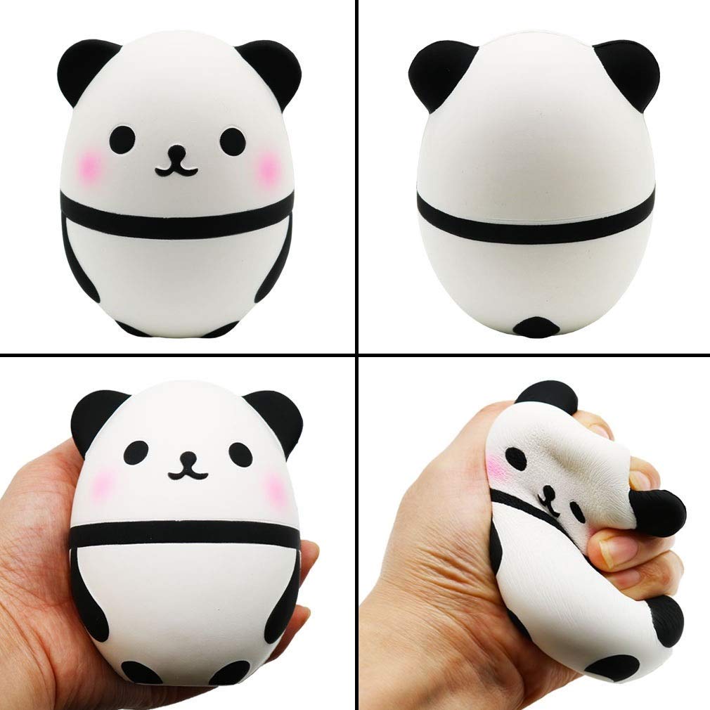 YOAUSHY 6-Piece Jumbo Squishy Toys Set - Slow Rising Stress Relief Animals (Horse, Panda, Spoon Cat) & Food (Cake, Donut) - Fun Party Favors for Kids Birthday, Classroom Rewards & Anxiety Relief Gifts