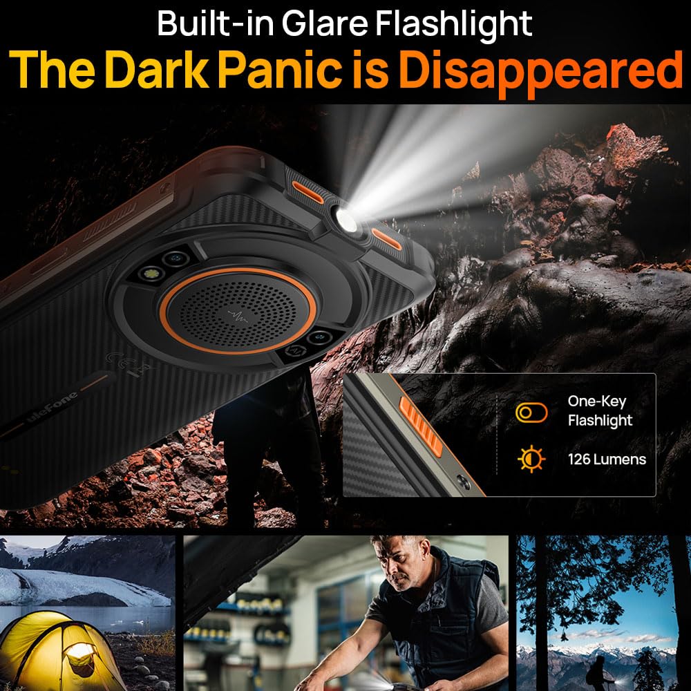 Ulefone Power Armor 16S 16GB+128GB+2TB Unlocked Rugged Smartphone - 9600mAh Battery, 122dB Loudspeaker, 50MP Camera, 5.93