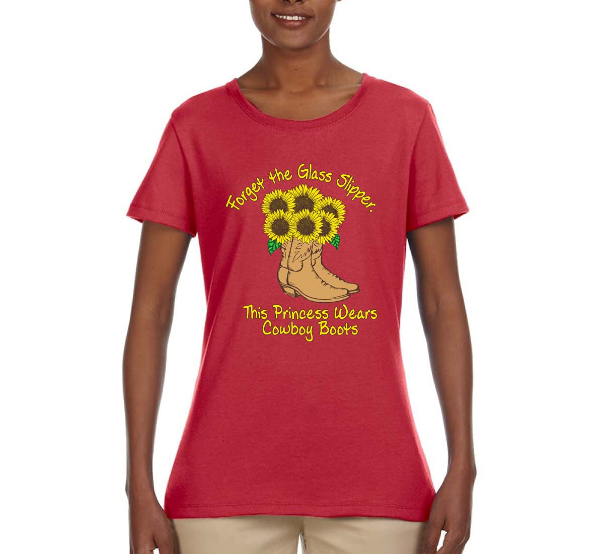 Princess Wears Cowboy Boots Graphic T-Shirt for Women - Trendy Pop Culture Tee for Casual Wear, Concerts & Western Theme Parties