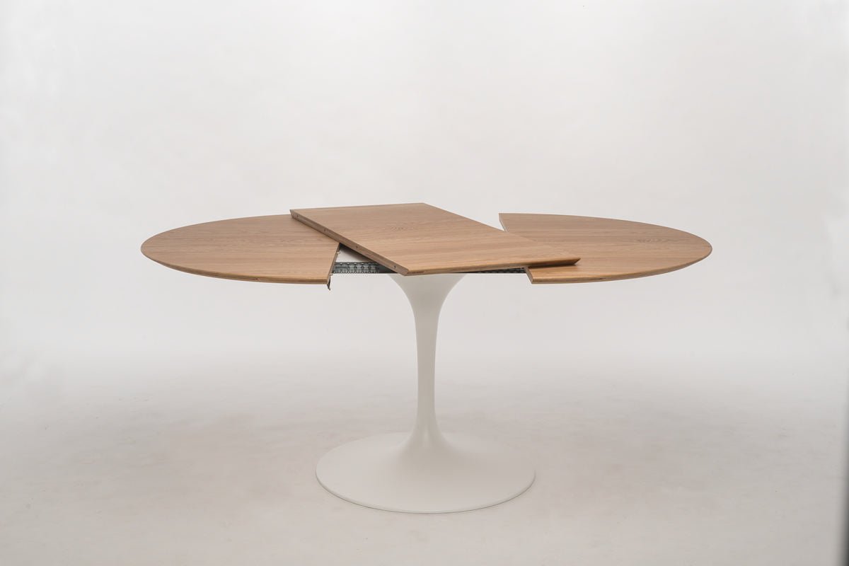 Extendable Tulip Dining Table - Modern Expandable Round Table for Small Spaces - Perfect for Dining Room, Kitchen & Apartment Living