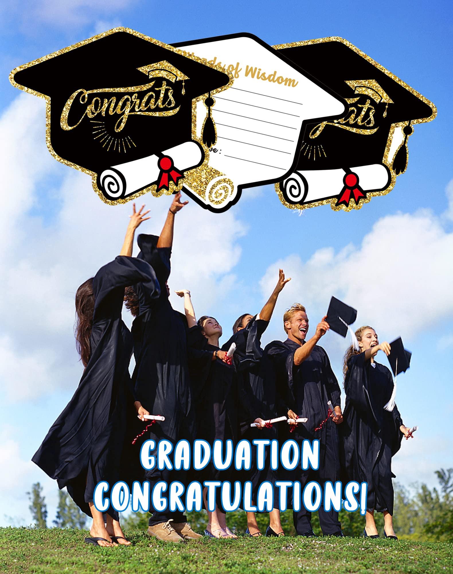 2023 Graduation Cards Bulk - Blank Congrats Cards for Graduation Party Favors, Advice & Wishes - Perfect for High School & College Graduation Gifts