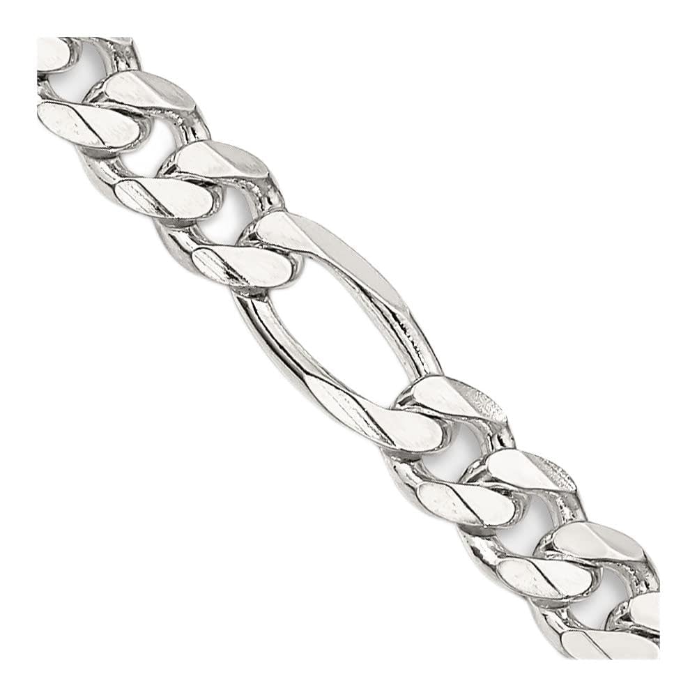 Diamond2Deal Sterling Silver 4.5mm Figaro Chain Necklace for Women & Men - Elegant Layered Jewelry for Everyday Wear, Gifts & Special Occasions