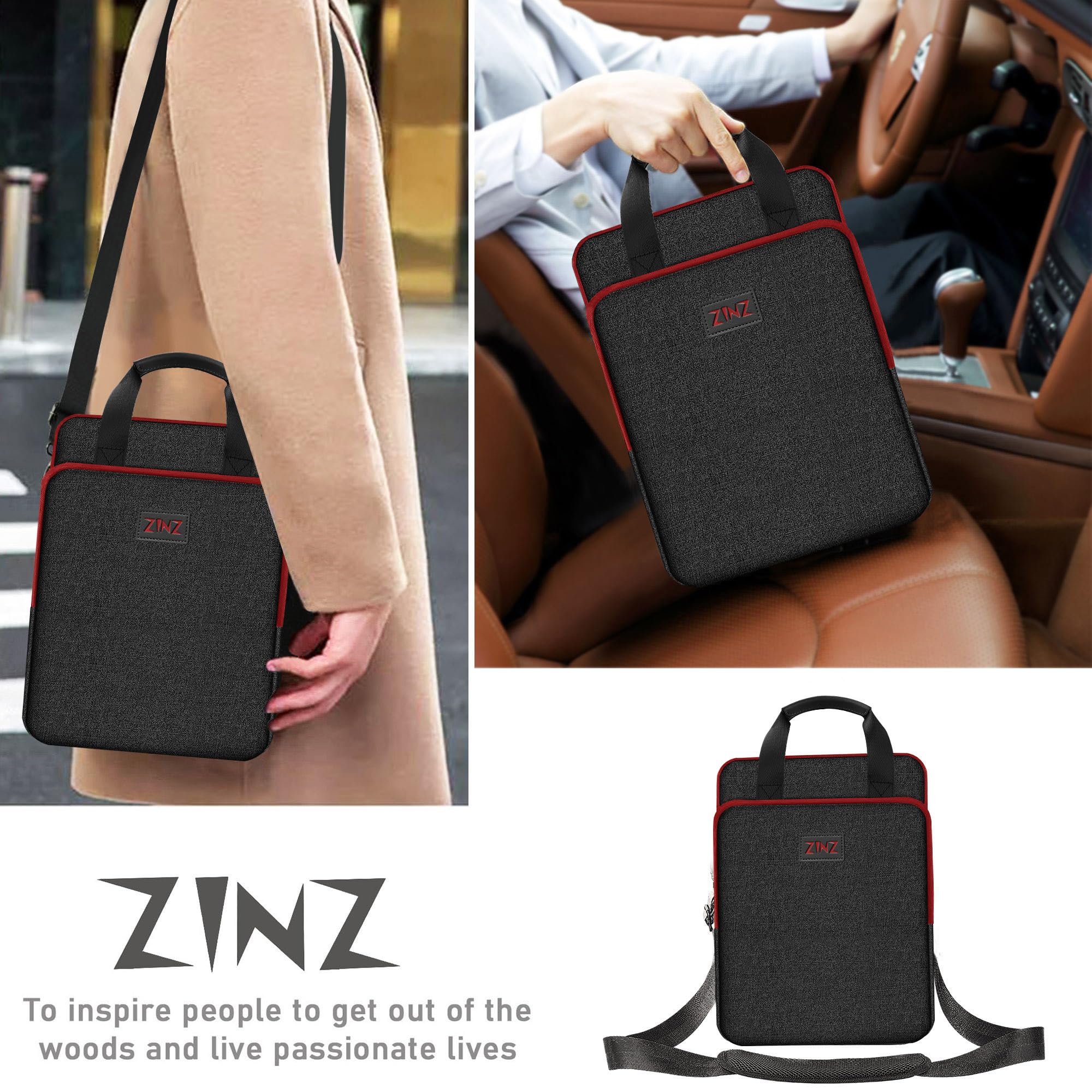 ZINZ Slim Expandable Laptop Shoulder Bag for MacBook Air 13