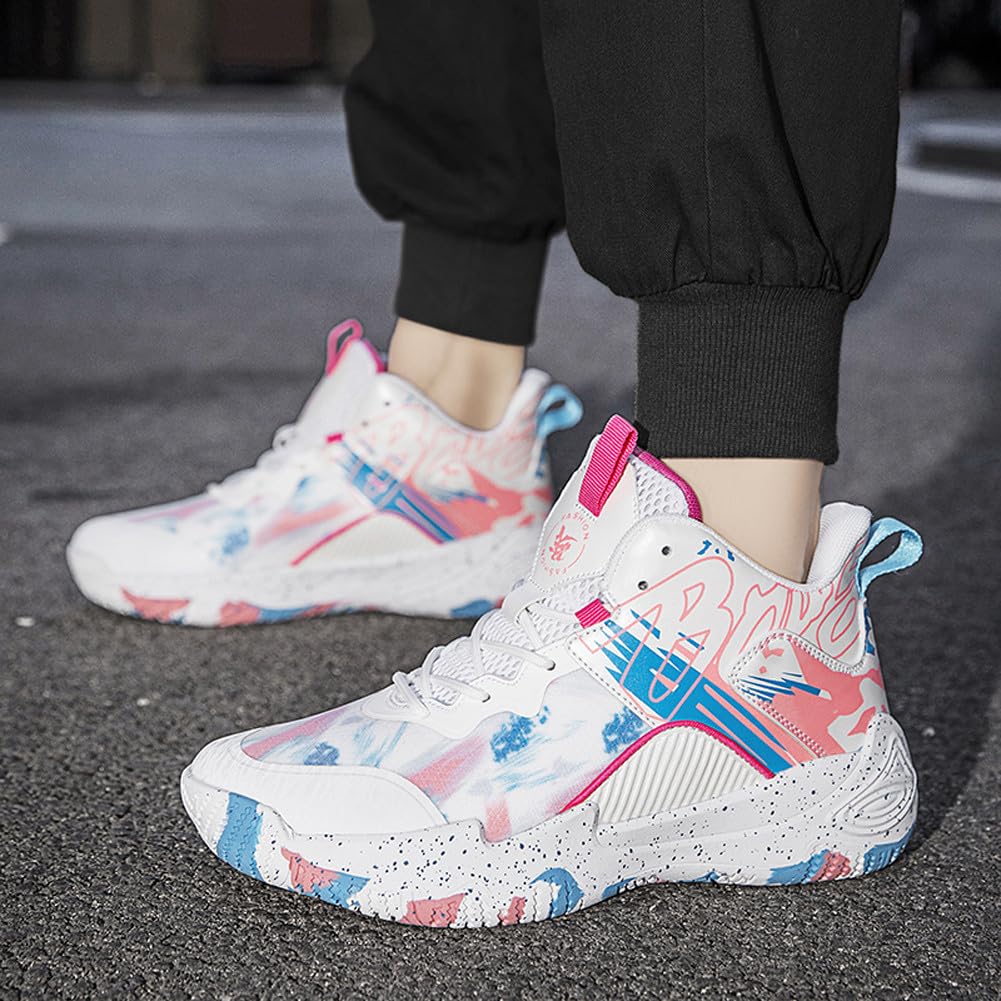 VAXAV Unisex High Top Basketball Shoes - Non-Slip Outdoor Tennis Sneakers for Men & Women - Perfect for Streetwear, Gym Workouts & Casual Fashion
