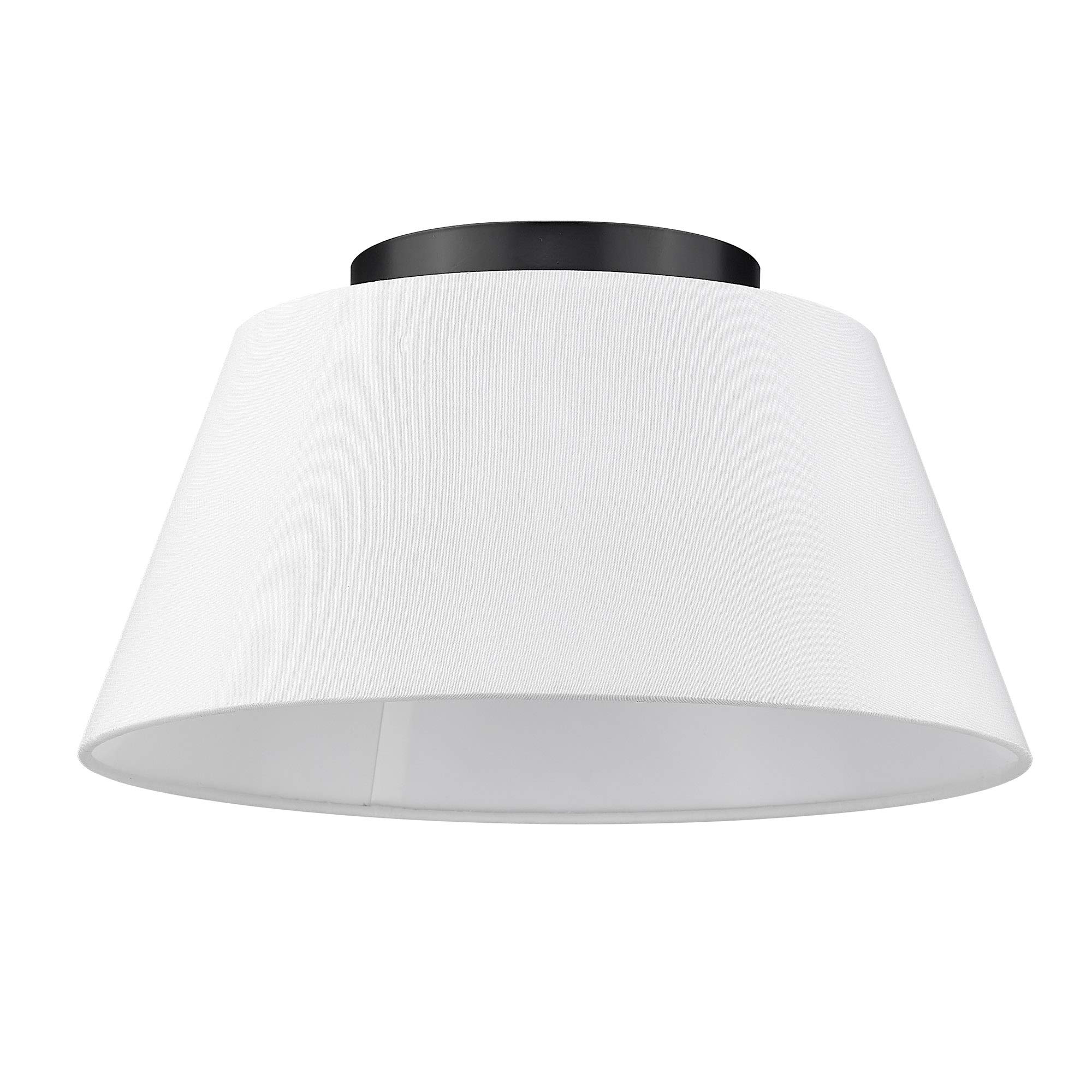 Golden Lighting - Penn Flush Mount Matte Black Ceiling Light with Modern White Shade - Dimmable LED Flush Mount Fixture for Bedroom, Kitchen, Hallway & Living Room Lighting