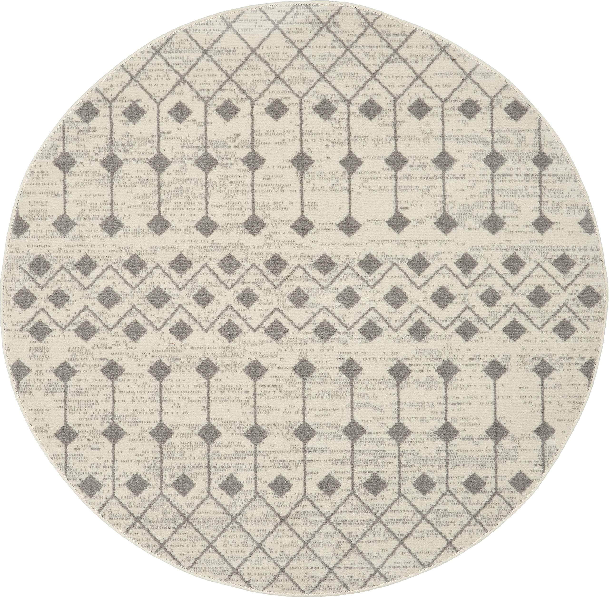Nourison Grafix Moroccan Ivory/Grey 5'3