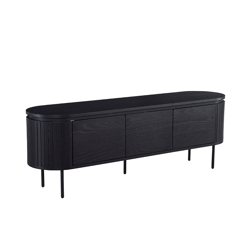 Kaidan 160cm Black TV Stand Entertainment Unit - Modern TV Console for Living Room, Bedroom & Home Theater