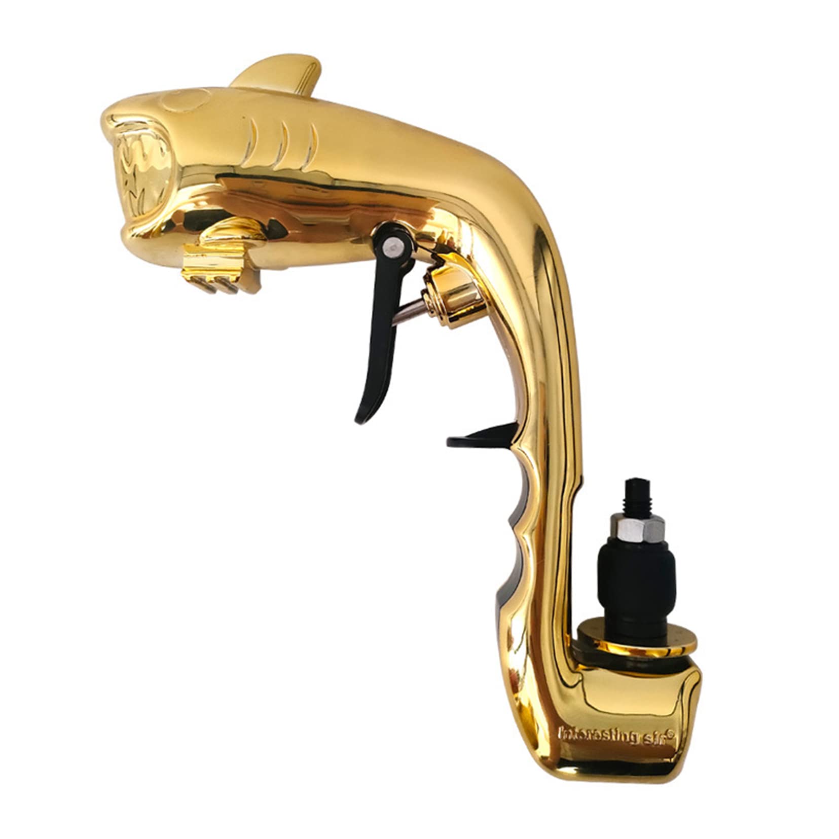 Stephi Shark-Shaped Champagne Gun - Adjustable Bubble Ejector for Wine, Beer & Cocktails | Perfect for Bachelor Parties, Weddings, Festivals & Bar Events (Gold)
