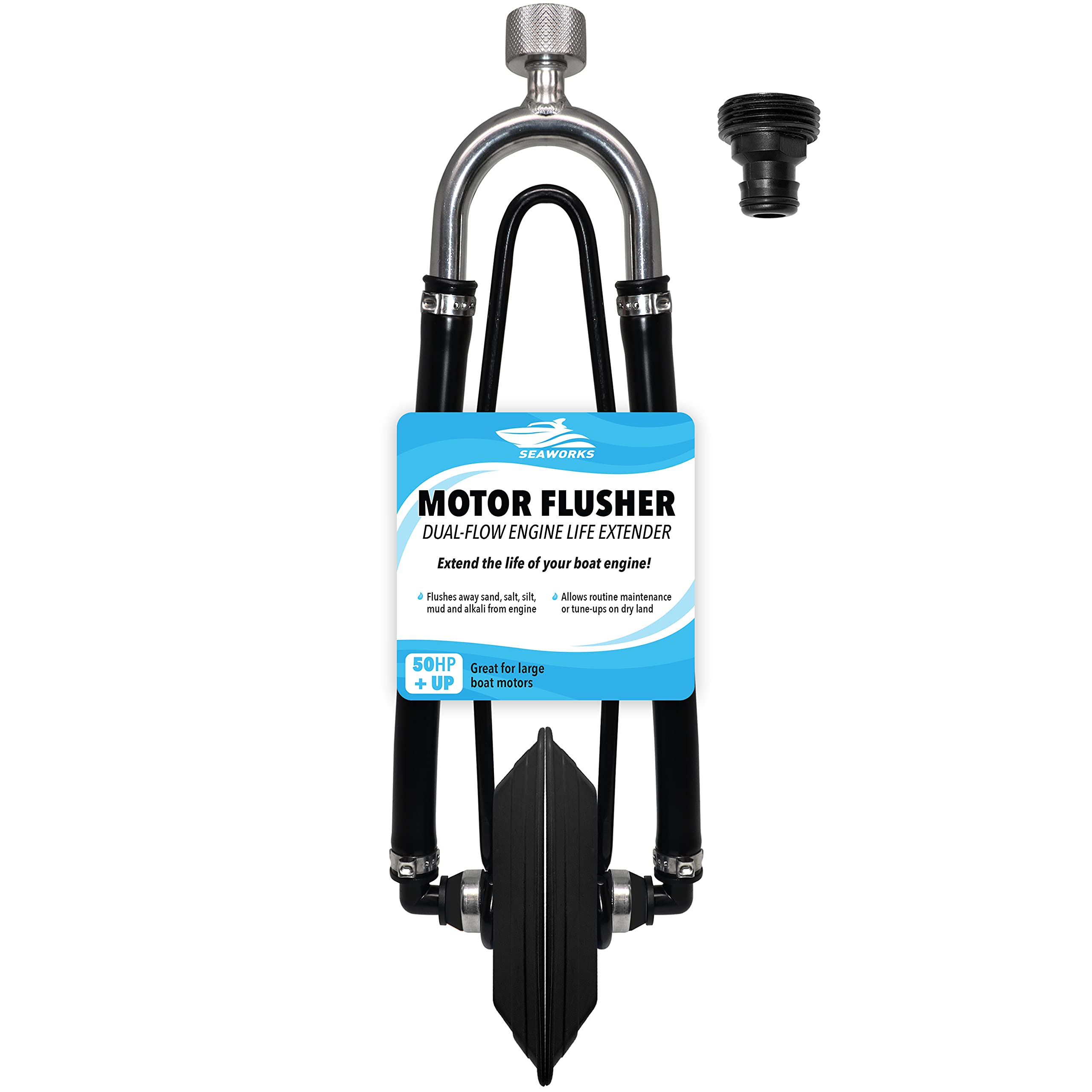Heavy Duty Steel Dual Feed Muff Style Boat Motor Flusher - 5/8