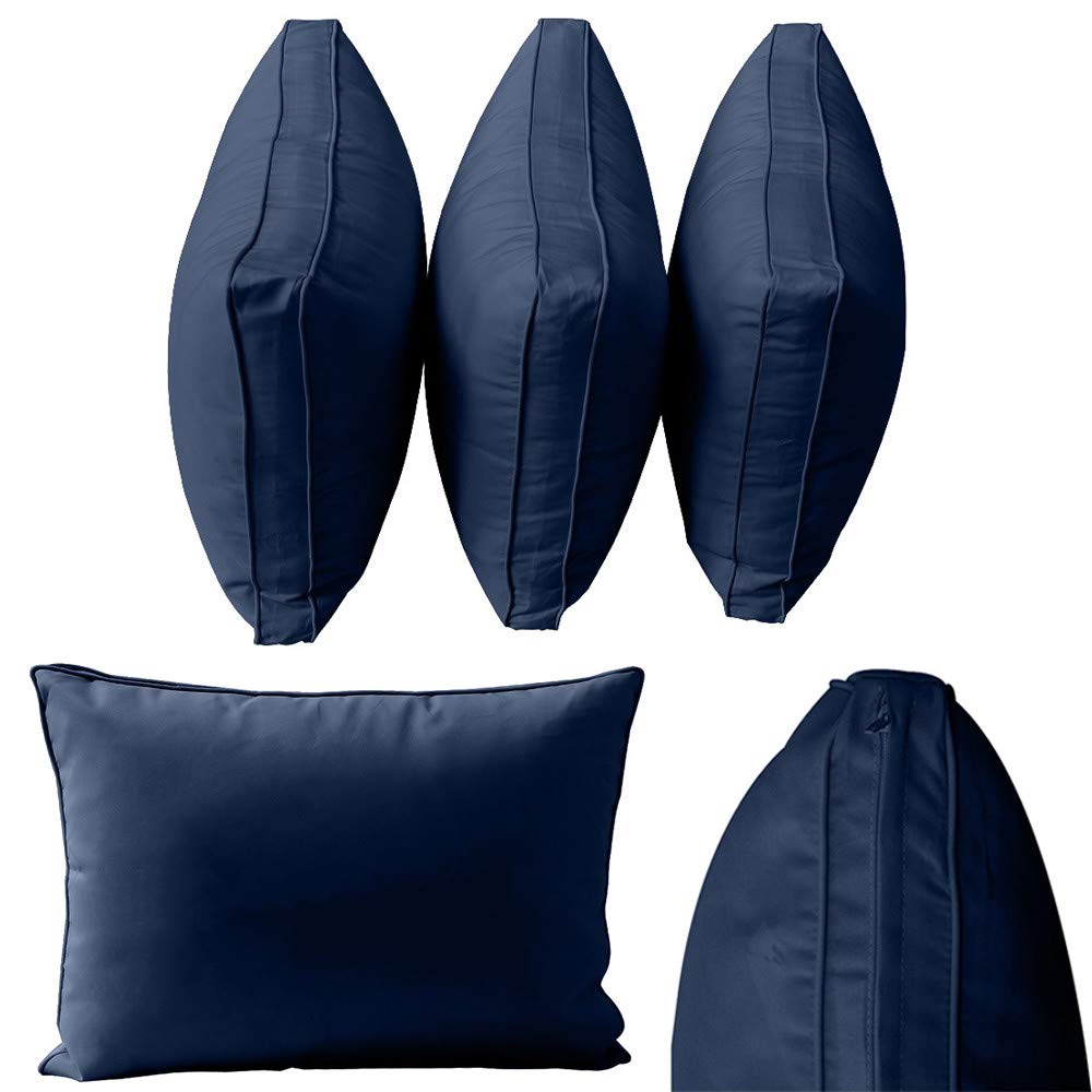 Prolinemax Outdoor Style 3 Twin-XL Piped Trim Daybed Mattress Bolster Pillow Fitted Cover Only - AD101 | Perfect for Patio, Sunroom & Guest Bedroom Decor