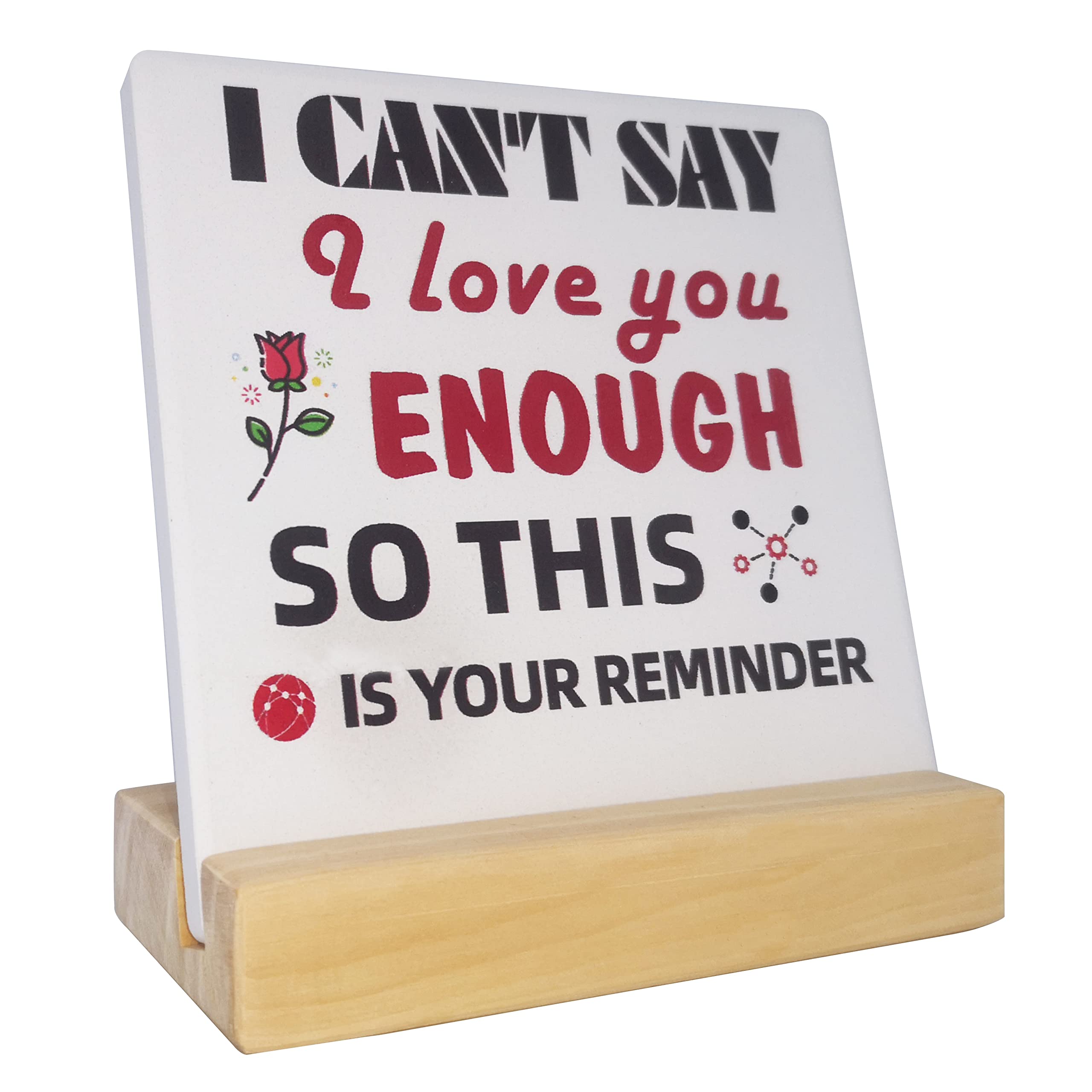 Valentine's Day Gifts for Him - Romantic 'I Love You' Sign, Home Office Decor, Best Friend Birthday, Mother's Day, Wedding Anniversary, Miss You Gifts for Husband, Wife, Couples - Perfect for Bedroom, Living Room, or Office