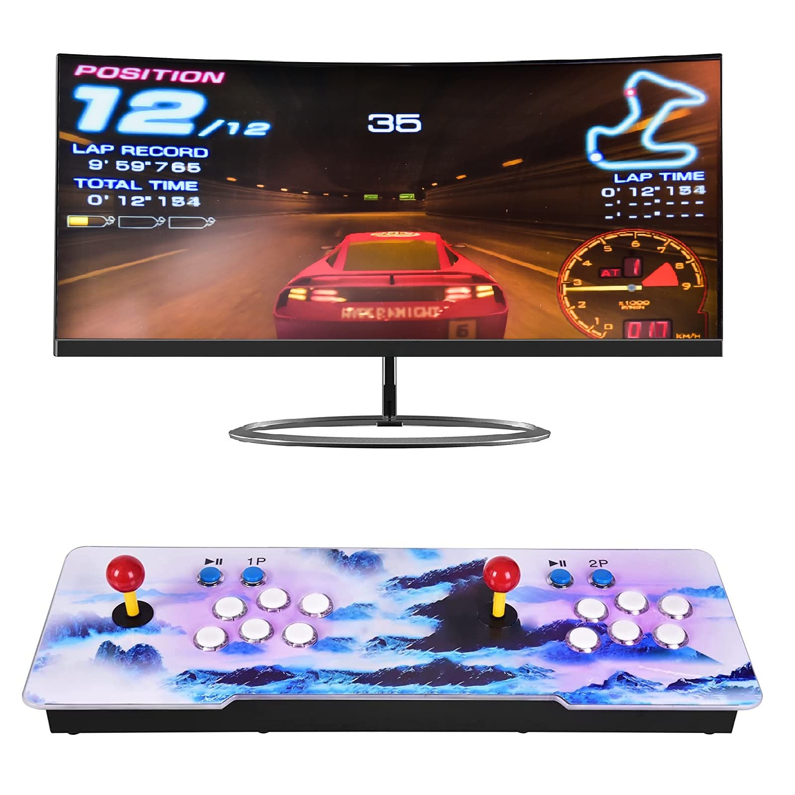 3D Pandora's Box Arcade 11S - 3399-in-1 Multiplayer Arcade Game Console with Joystick & Buttons, HDMI/VGA Compatible Retro Gaming System for Home Entertainment & Game Rooms