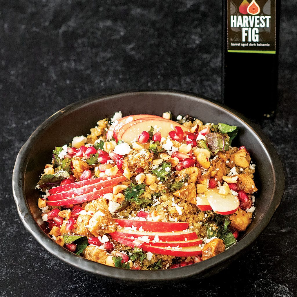 Premium Garlic & Herb Infused Olive Oil with Harvest Fig Balsamic Vinegar - Artisanal Gourmet Oil & Vinegar Pairing Set for Cooking, Salads & Gift Giving