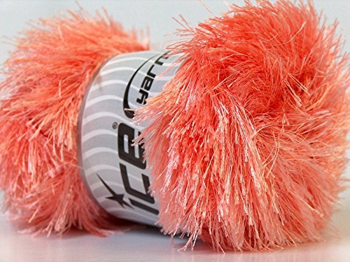 100g Light Salmon Pink Eyelash Yarn - Soft Fun Fur for DIY Knitting, Crochet, and Crafts - Perfect for Scarves, Blankets, and Home Decor