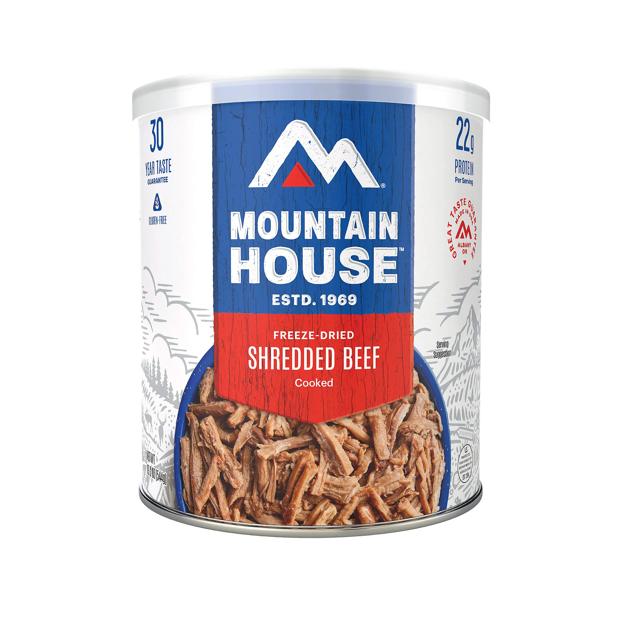 Mountain House Freeze Dried Shredded Beef - #10 Can (10 Servings) | Long Shelf Life, Emergency Food & Camping Meals | Perfect for Outdoor Adventures, Survival Kits & Prepping Supplies