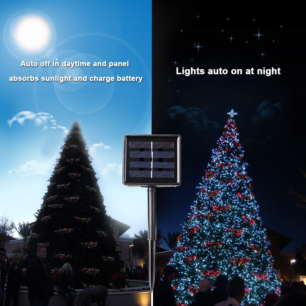 Toodour 72ft 200 LED Solar Christmas Lights - Waterproof Outdoor String Lights with 8 Lighting Modes for Holiday Decorations, Christmas Tree, Fence, Party & Balcony | Perfect for Festive Decor, Garden Lighting & Seasonal Celebrations
