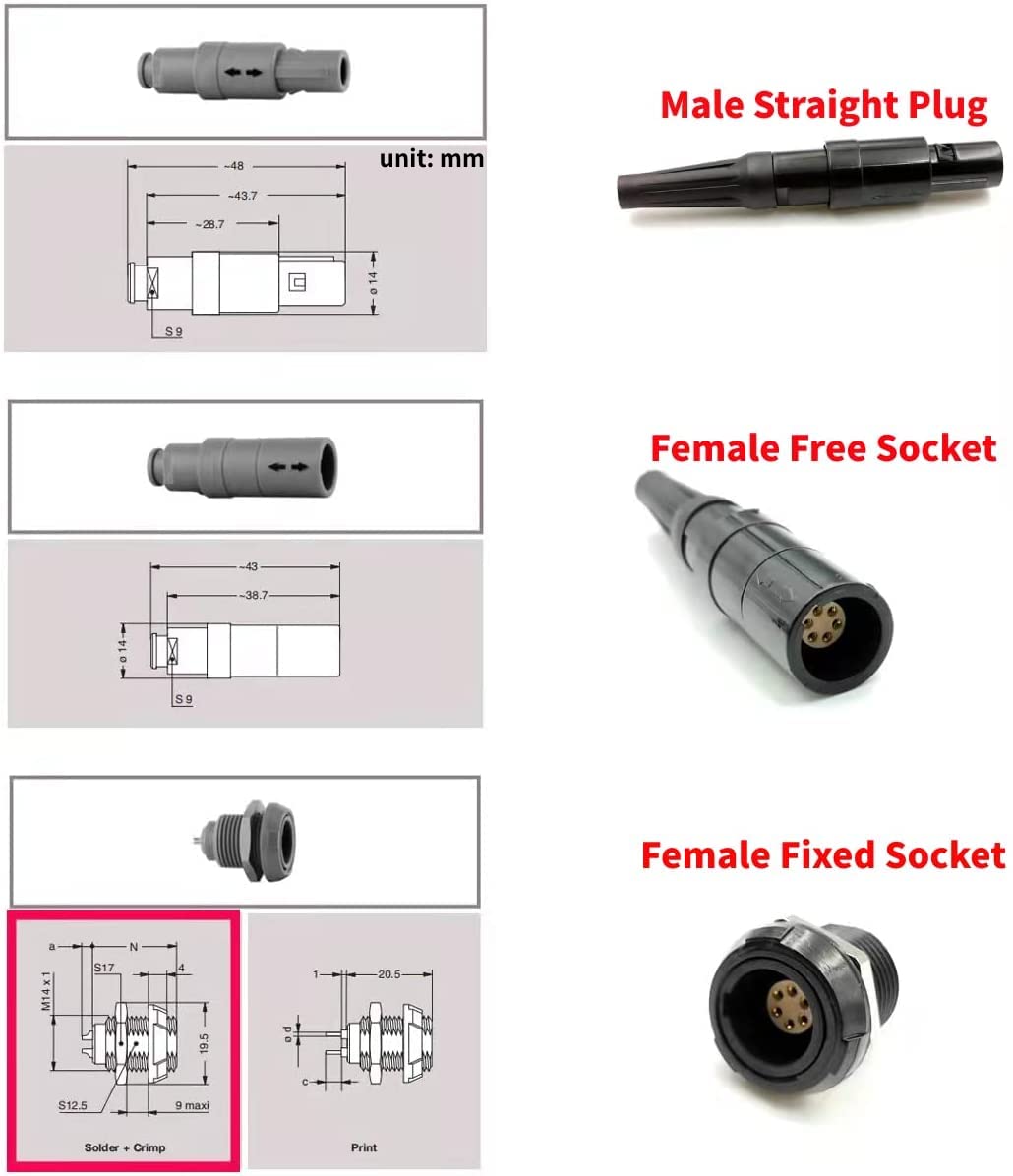 Bose A20 & Lightspeed Zulu Aviation Headset 6-Pin Female Panel Mount Adapter - Compatible with Aircraft Fixed Socket for Professional Pilots