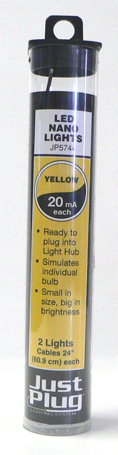 Woodland Scenics Just Plug LED Nano Lights Yellow - Miniature Lighting for Model Train Layouts & Dioramas - Perfect for Scale Model Railroads, Christmas Villages & DIY Craft Projects (5744)