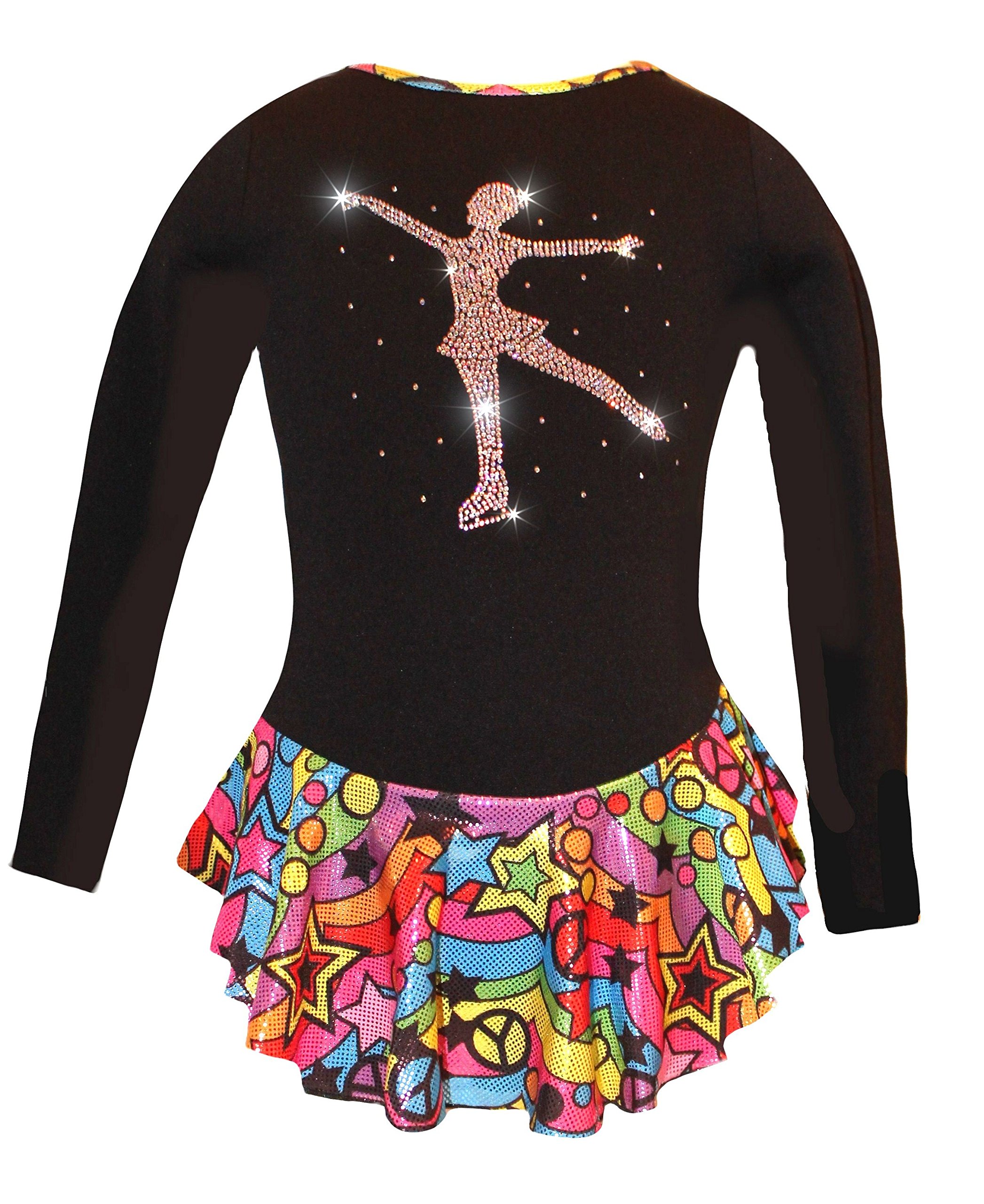 Polartec Ice Skating Dress for Girls - Thermal Figure Skating Costume with Ice & Fire Design - Perfect for Competitions, Performances & Winter Sports