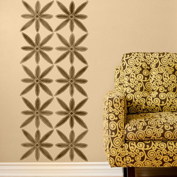 Barka Flower Wall Stencil - Reusable DIY Painting Template for Home Decor, Nursery, Wedding & Events - Perfect for Wall Art, Furniture, and Craft Projects
