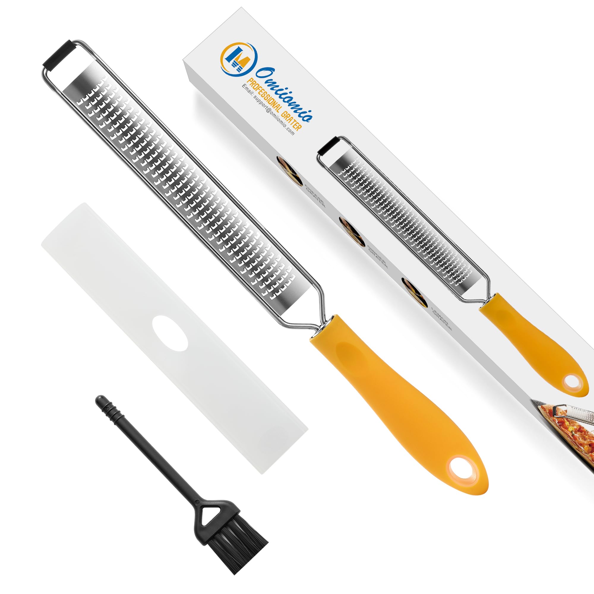 Premium Stainless Steel Lemon Zester & Heavy Duty Cheese Grater - Perfect for Parmesan, Garlic, Nutmeg, Chocolate, Fruits & Vegetables | Kitchen Essential for Baking, Cooking & Garnishing