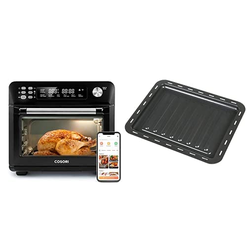 COSORI 12-in-1 Air Fryer Toaster Oven with Convection, 26QT Large Capacity & 9 Presets, Includes Baking Pan & Food Tray - Perfect for Roasting, Baking, Broiling & Air Frying - Ideal for Family Cooking & Healthy Meals (CTO-FT201-KUS)