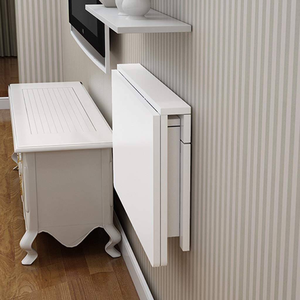 Solid Wood Folding Wall Table - Workbench & Dining Desk for Small Spaces