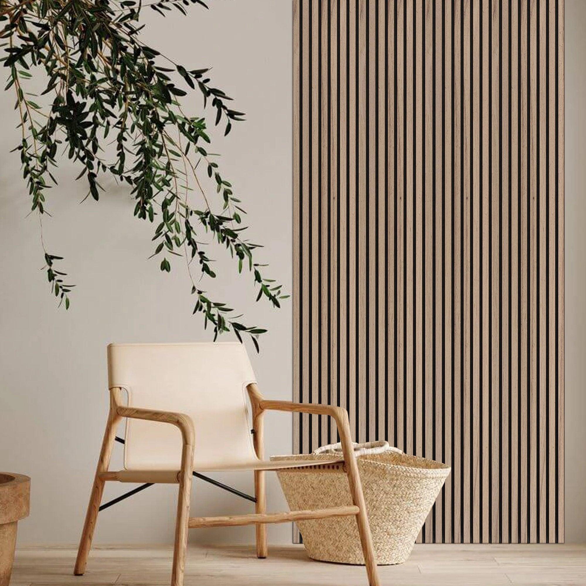 4-Piece Acoustic Wood Wall Panels - Natural Veneer Soundproofing for Home Theater, Studio & Office Decor