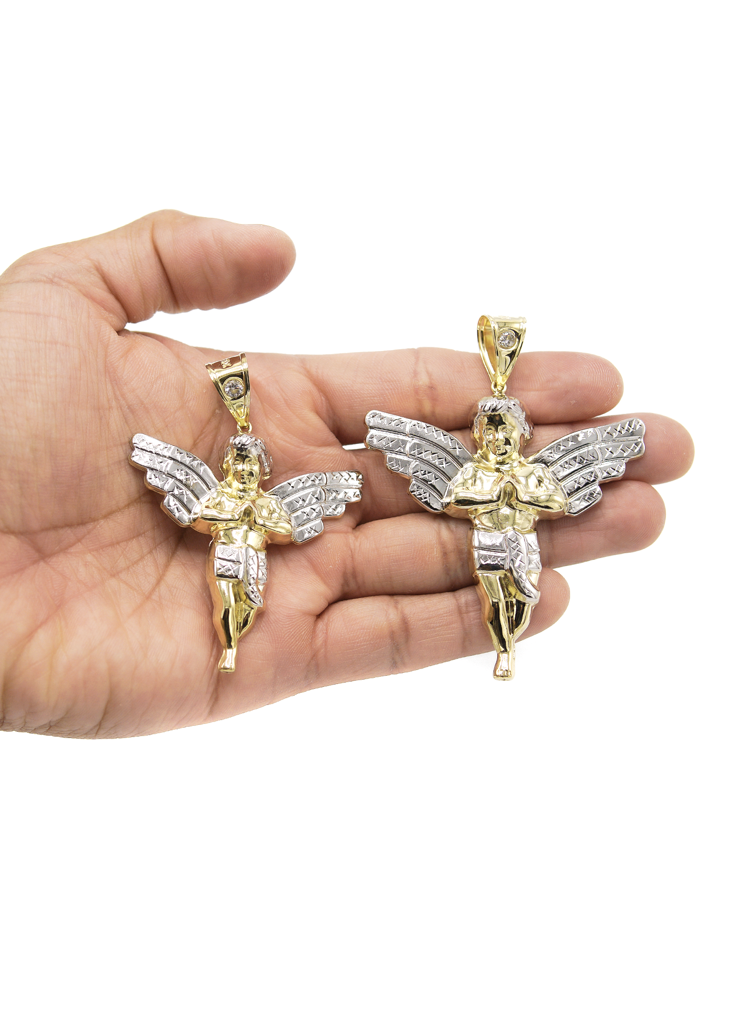 10K Gold Angel Pendant Necklace - Customizable Chain Length & Size - Perfect for Gifts, Birthdays, Anniversaries & Everyday Elegance