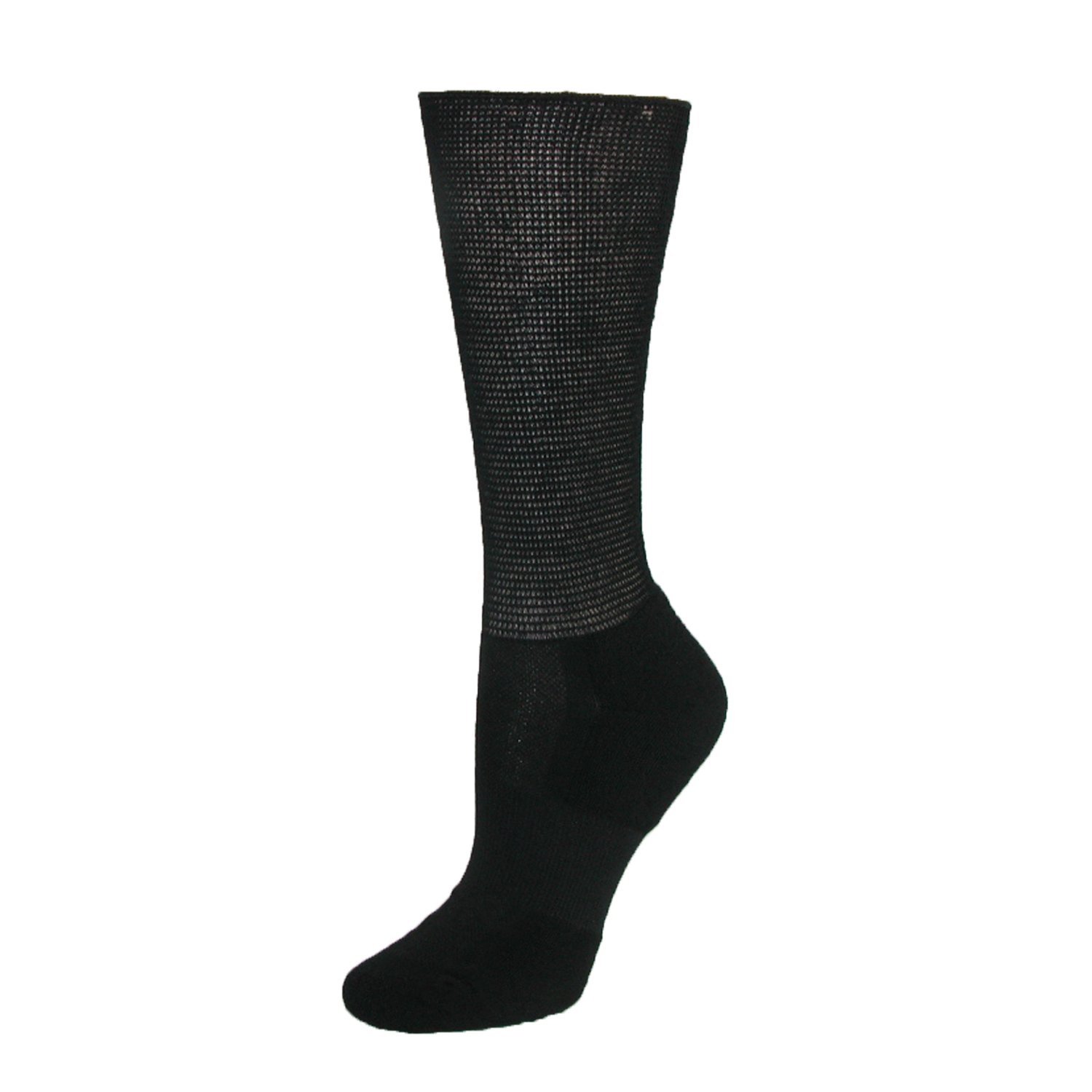 CTM Women's Coolmax Non-Binding Ankle Socks - Breathable & Comfortable Black Athletic Socks for Running, Yoga & Everyday Wear