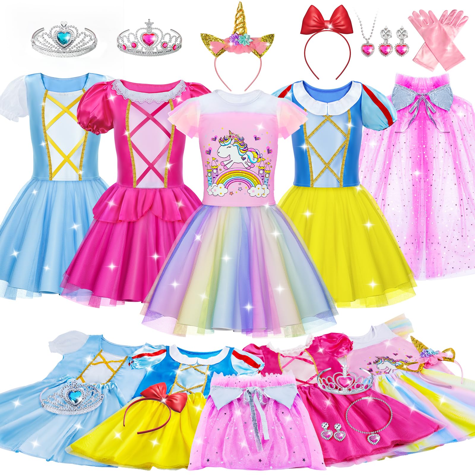 Princess Dress Up Costume for Girls - Toddler Girl Pretend Play Outfit, Fairy Tale Princess Party Dress for 3-7 Year Olds | Perfect for Birthday, Christmas Gifts & Dress-Up Playtime
