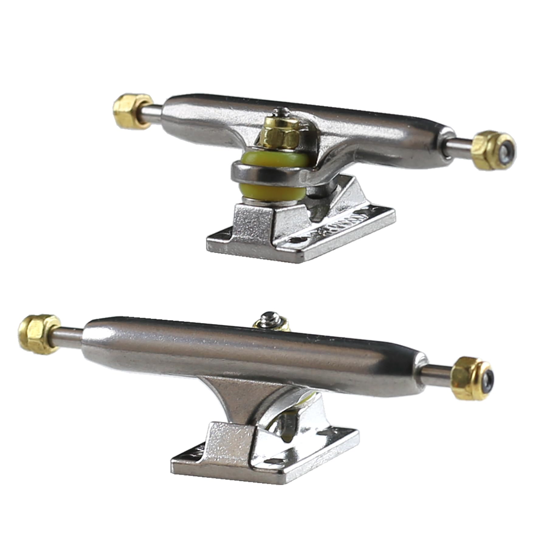 DIY Pro Fingerboard Truck 34mm Silver Noah 2.0 with Golden Lock Nut - Perfect for Finger Skateboarding Tricks and Mini Ramp Stunts