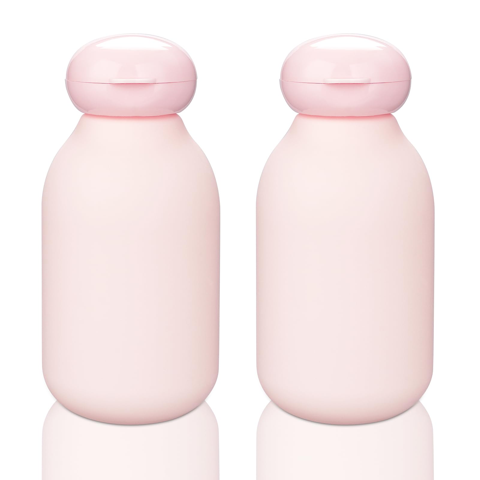Refillable 3.4 oz Travel Squeeze Bottles with Flip Cap - 2 Pack Leak-Proof Toiletry Containers for Shampoo, Conditioner & Cosmetics | Perfect for TSA Carry-On, Gym, Camping & Vacation (Pink)