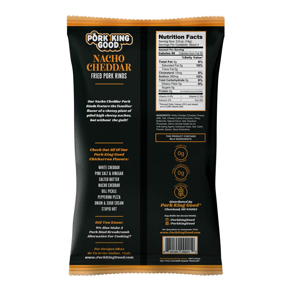 Pork King Good Pork Rinds Variety 6 Pack - Keto Friendly, Low Carb, Gluten Free Chicharrones Snacks - Perfect for Ketogenic Diet, Weight Loss & Healthy Lifestyle
