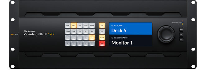 Blackmagic Videohub 80x80 12G - Professional 80x80 SDI Video Router for 12G-SDI Broadcast & Production Studios - Perfect for Live Streaming, Video Production & Broadcast Control Rooms