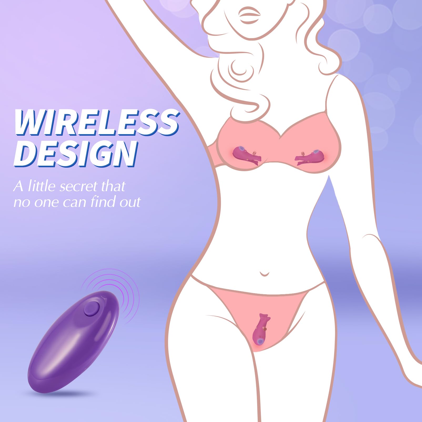 UTIMI 3-in-1 Wireless Electric Clitoral & Nipple Stimulator - 10 Vibration Modes, Remote Control Adult Toy for Women & Couples - Perfect for Solo Play, Foreplay & Intimate Bonding