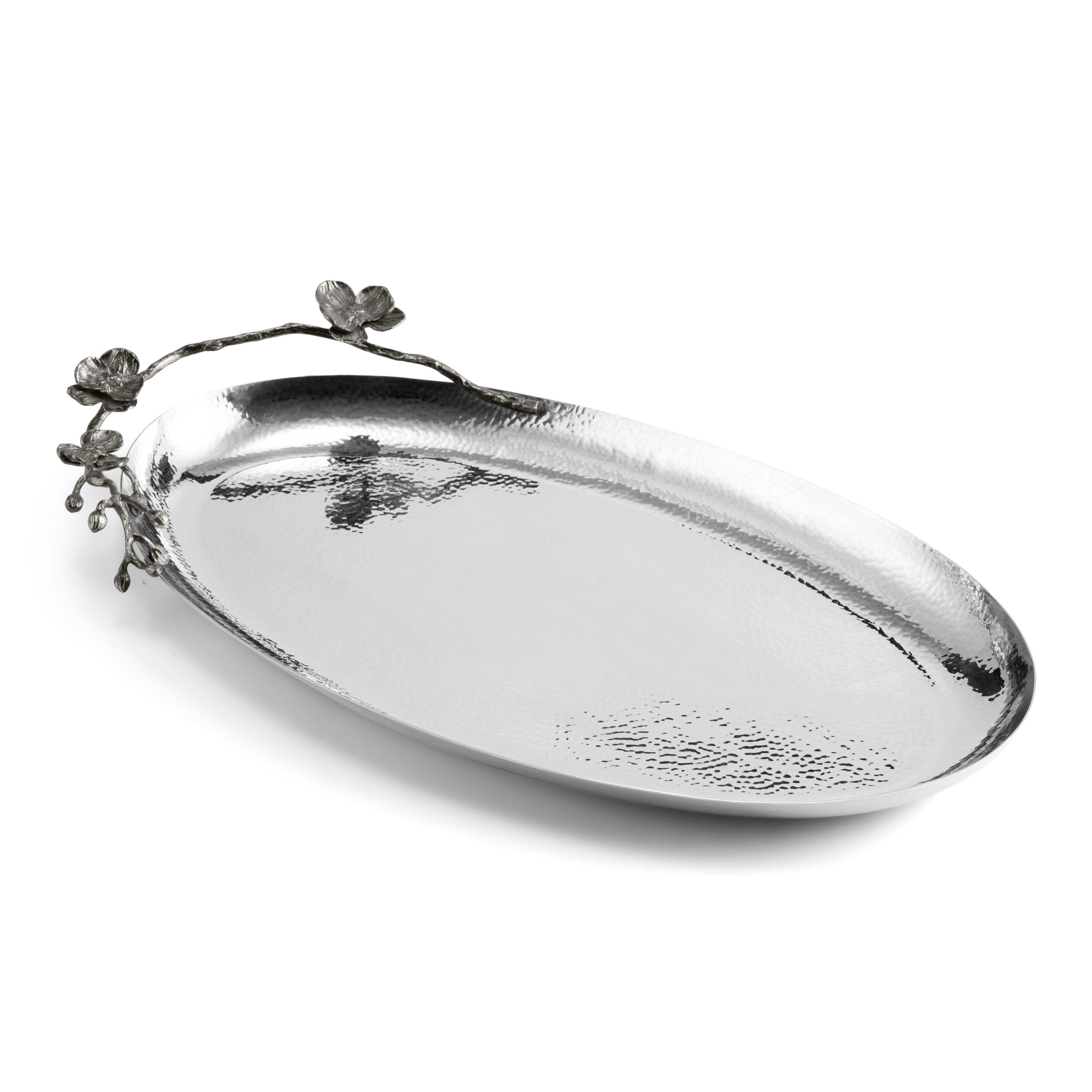 Elegant Black Orchid Oval Serving Platter - Perfect for Dinner Parties, Appetizers & Home Decor