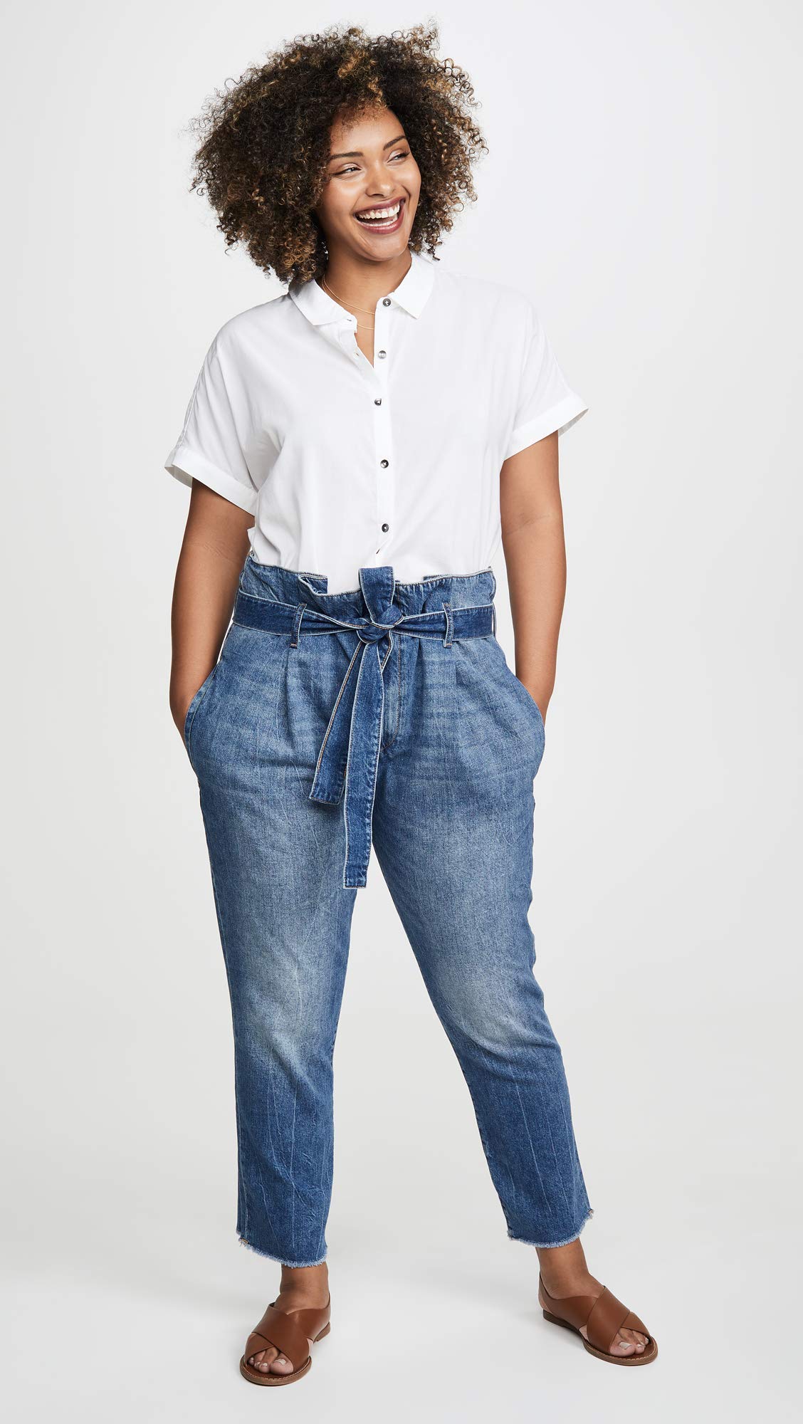 DL1961 Women's Susie High Rise Paperbag Tapered Jeans - Stretch Denim Pants for Casual & Work Outfits | Perfect for Office, Date Night & Weekend Wear
