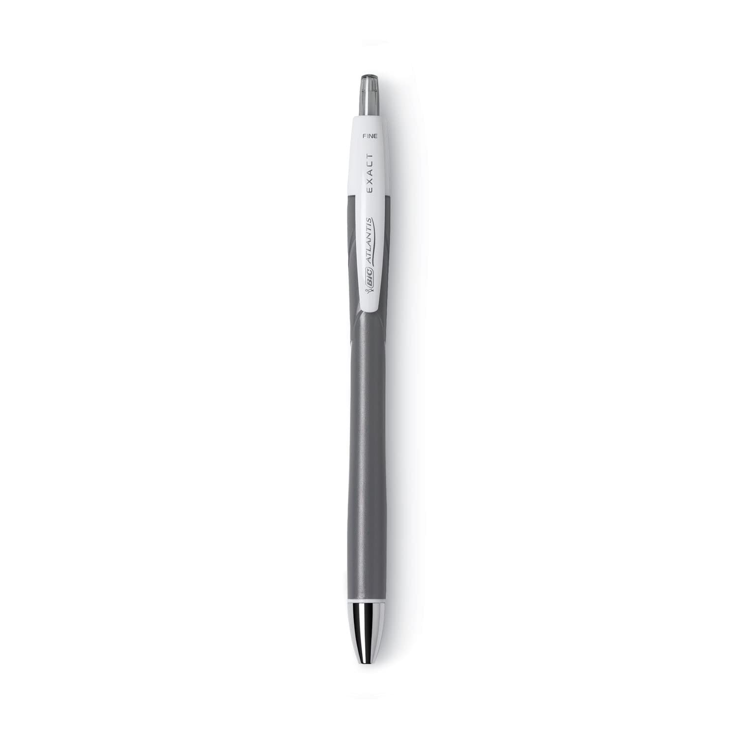 BIC Glide Exact Retractable Fine Point 0.7mm Pens - Black Ink, 12-Pack (VCGN11BK) - Smooth Writing for Office, School & Note Taking