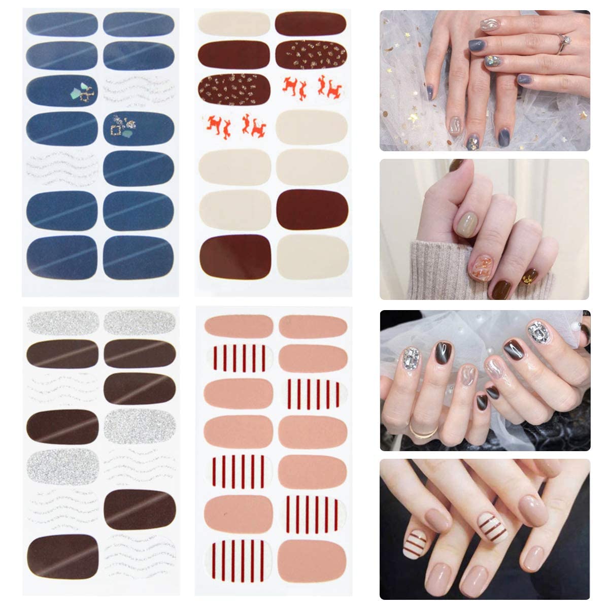 Premium WOKICOR Nail Art Stickers - Beautiful Fashion DIY Nail Decals for Women & Girls - Perfect for Home Manicure, Parties, and Special Occasions
